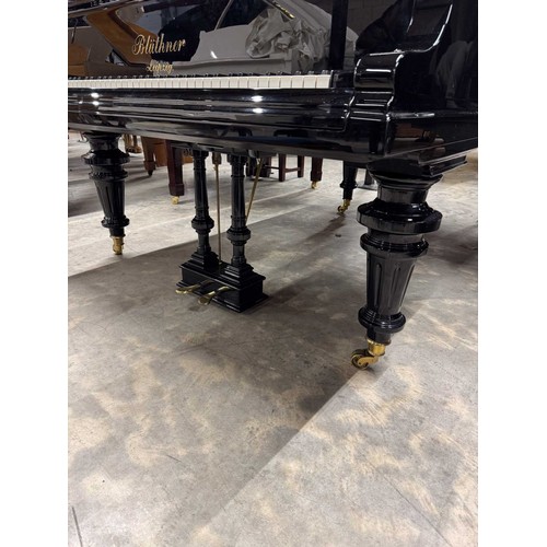 104 - Blüthner (c1913)A 6ft 3in Style 8 grand piano in a bright ebonised case on turned and fluted legs; t... 