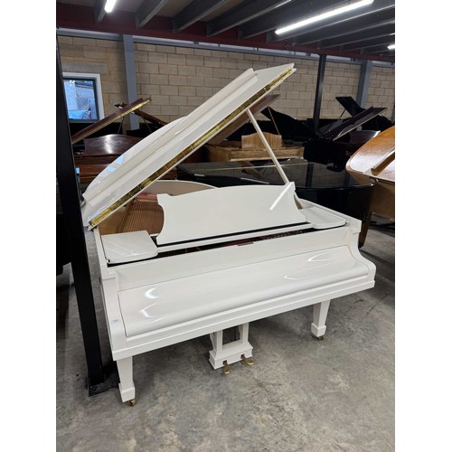 113 - Steinway (c1928)A 5ft 7in Model M grand piano in a bright white case on square tapered legs; togethe... 