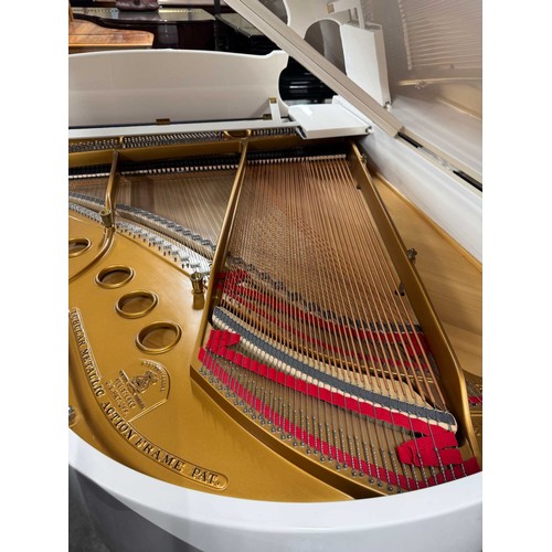 113 - Steinway (c1928)A 5ft 7in Model M grand piano in a bright white case on square tapered legs; togethe... 