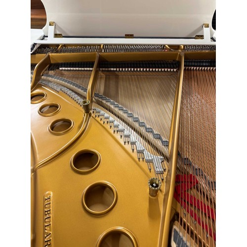 113 - Steinway (c1928)A 5ft 7in Model M grand piano in a bright white case on square tapered legs; togethe... 