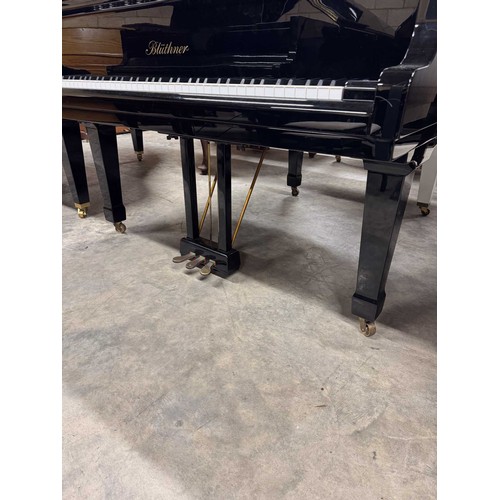 118 - Blüthner (c1986)A 5ft 1in Model 11 grand piano in a bright ebonised case on square tapered legs; tog... 