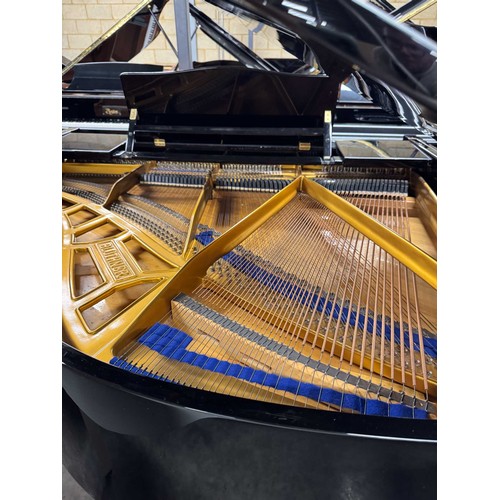 118 - Blüthner (c1986)A 5ft 1in Model 11 grand piano in a bright ebonised case on square tapered legs; tog... 