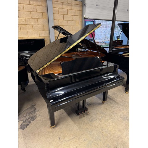 119 - Yamaha (c2002)A 4ft 11in Model GA1 grand piano in a bright ebonised case on square tapered legs; tog... 