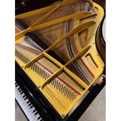 109 - Grotrian Steinweg (c1987)A 6ft 3in Model 192 grand piano in a bright ebonised case on square tapered... 