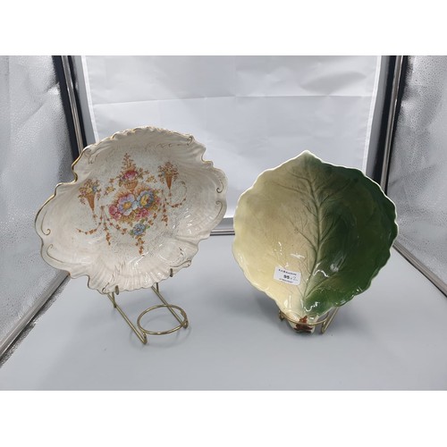 95 - Royal Winton Cabbage Leaf Grimwades Bowl and a Vintage Fruit Bowl Cross and Devon Hanley.