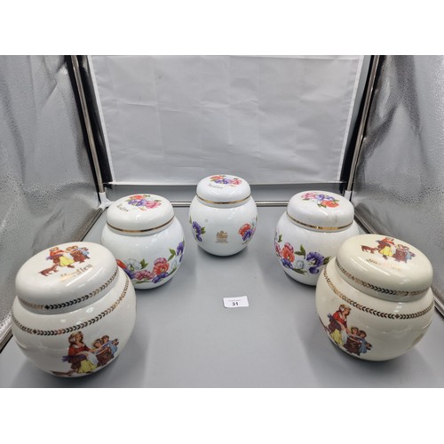 31 - 5 Yardley Storage Jars