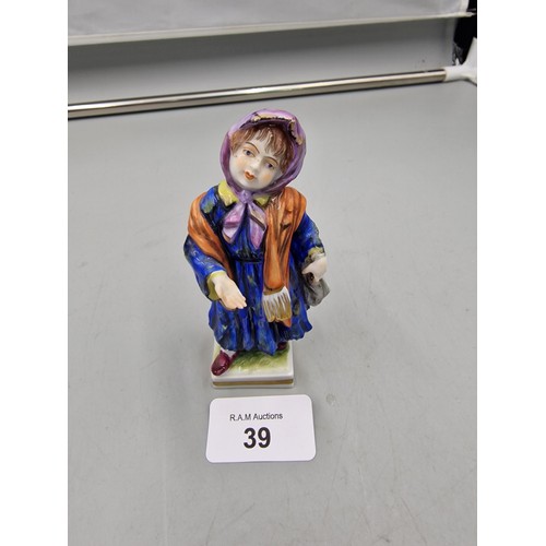 39 - Antique Lady Figure With A Scarf.