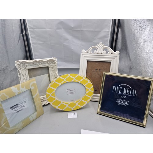 112 - Lot Of 5 Photo Frames To Include Yellow Frames and A Shudehill Frame.