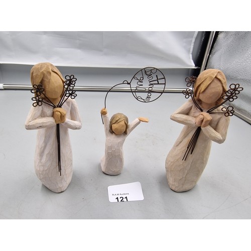 121 - Willow Tree Figures x3 to Include “Birthday Girl” and “Friendship” x2