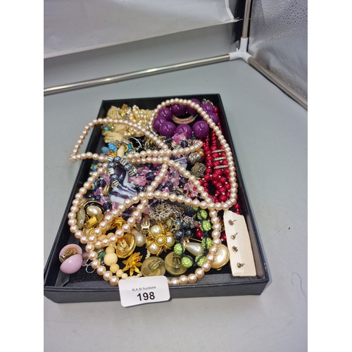 198 - Box Of Mixed Fashion and Vintage Jewelry.