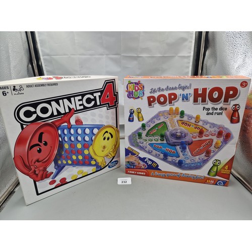 232 - Connect 4 and Pop Hop Children's Games.