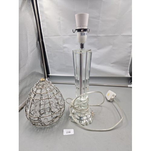 239 - Crystal Lamp And A Shade.