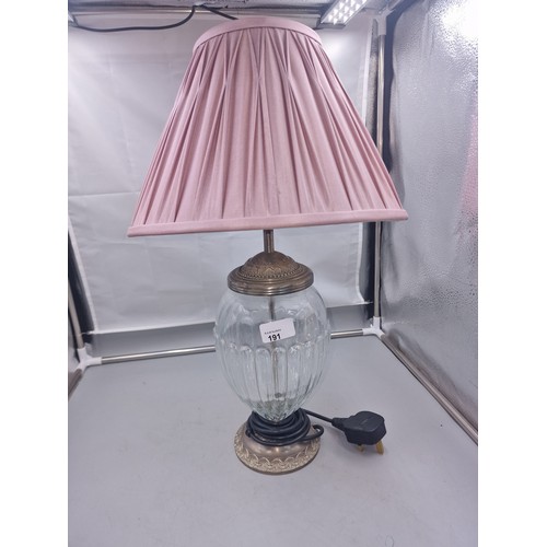 191 - Laura Ashley Glass and Metal Lamp.