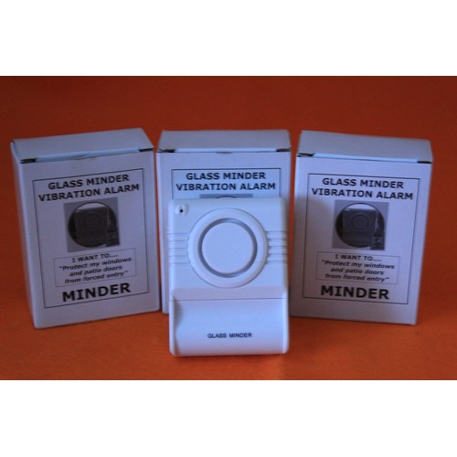 28 - 3 x Glass Minder Vibration Alarms