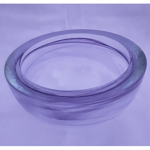 54 - Art Glass Circular Bowl with Purple Swirls