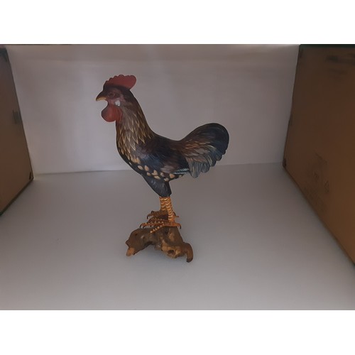 74 - Fabulously Carved Wooden Cockerel - Hand Painted. 37cm High.