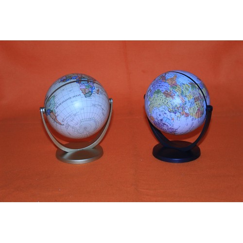 183 - 2 x Desk Globes on Stands