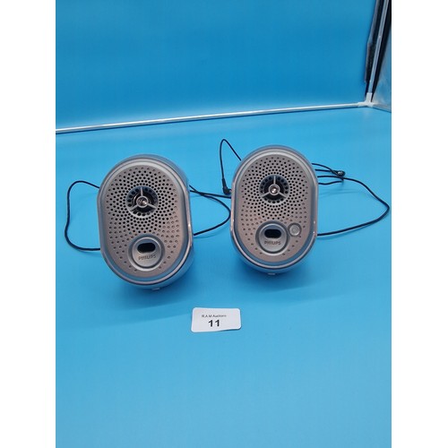 11 - Pair Of Phillips SBC BA109 Computer Speakers.