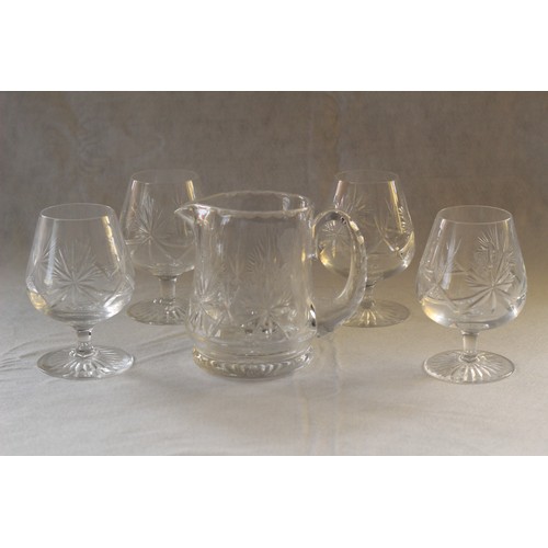 1 - 4 x Edinburgh Crystal Brandy Glasses (Boxed) + Jug