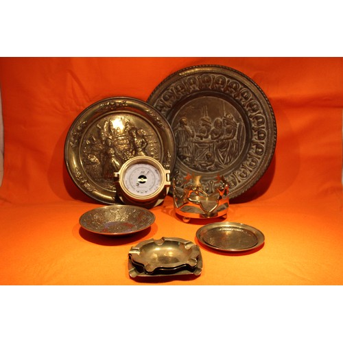 379 - A Collection of Brass Plates and Ash Trays (10)