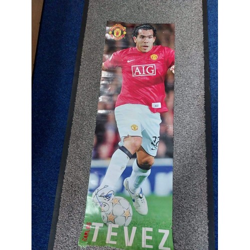 422 - Carlos Tevez Hand Signed And Picture.