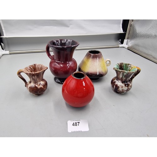 487 - Group Of 5 Ceramic Jugs.