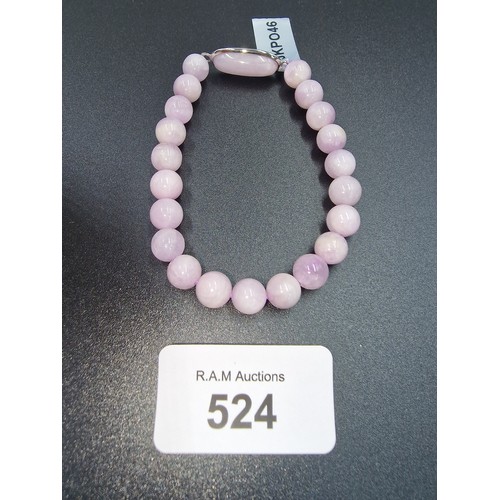 524 - 99ct Kunzite Sterling Silver Stretchable Bracelet.