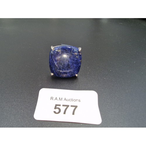 577 - Size L to M 29.01ct American Sodalite Sterling Silver Aryonna Ring.