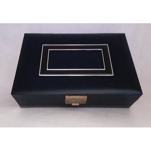 714 - Leather Locking Jewellery Box With Contents and Keys.