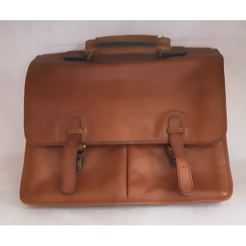 817 - Tan Leather Brief Case.