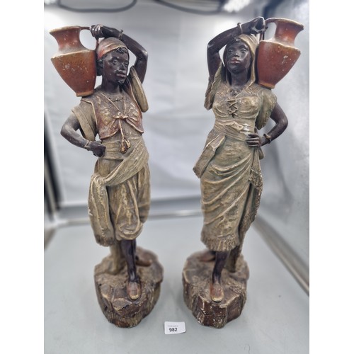 982 - 2 African Chalk Figures 24” Approx (1 is a/f)