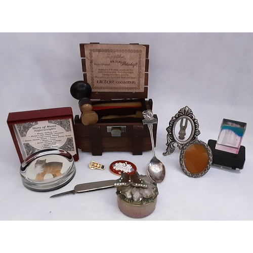 1023 - Selection Of Collectables To Include Wax Stamp, Pen Knife, Silver Spoon, Trinket Box and Paper Weigh... 