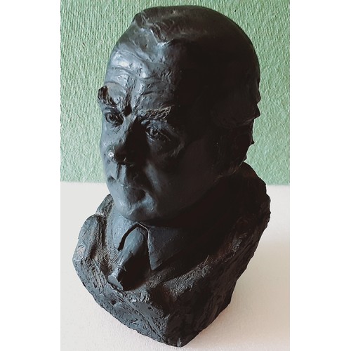 14 - Edward Heath Carved Coal Bust