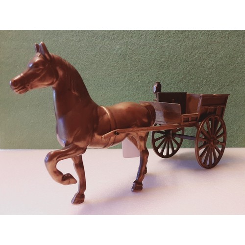 21 - Large Brass Horse and Carriage