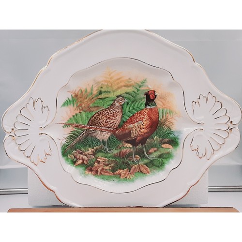 58 - Large China Meat Platter with Pheasant Decoration by Heritage 13