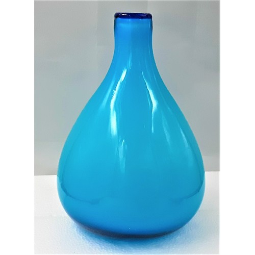 161 - Murano Onion Shape Vase - Triple layered Turquoise, Blue & White