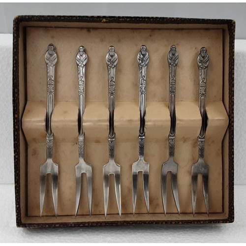 272 - Set of 6 Apostle Sweet Forks in Original Box