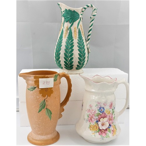 293 - 3 x Ceramic Jugs - Delware, James Kent & WB