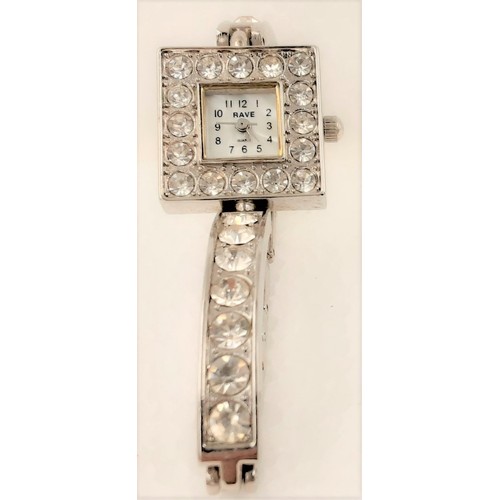 605 - Diamante Set Watch with Mother of Pearl Face