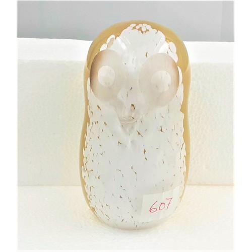 607 - Wedgwood Glass Owl Paperweight