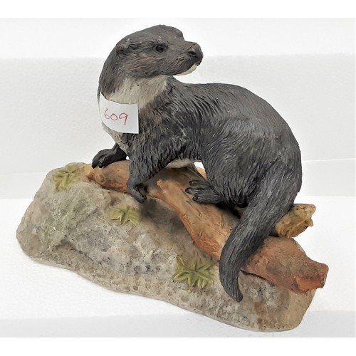 609 - Wedgwood Otter on Rocks Figure