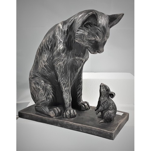 611 - Large Silver Cat & Mouse by Next