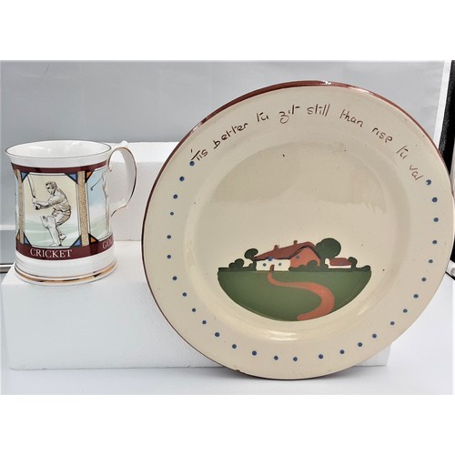 618 - China Sportsman Tankard + Dartmouth Pottery Plate