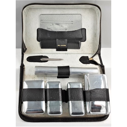 621 - Mens Vintage Travel Set in Leather Case