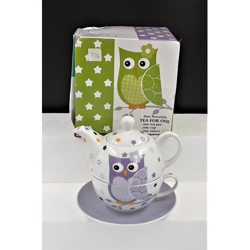 776 - Owl Themed Tea for One Set