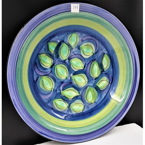 789 - Large Serving Bowl in Blue & Green - 13.5