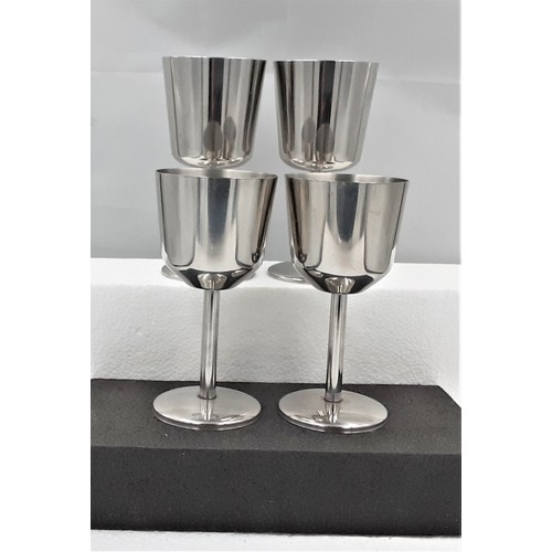 903 - Set of 4 Stainless Steel Goblets