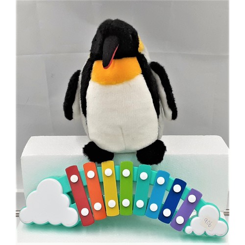 906 - Childs Xylophone & Penguin Soft Toy