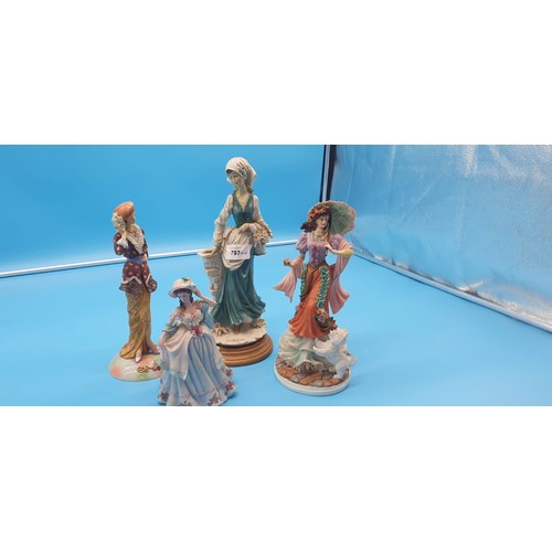 797 - Figurines x4 To Include Regency and Signed Capo.