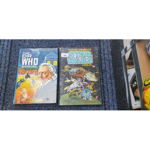 850 - Dr Who Annuals x2 and Star Wars Annual.